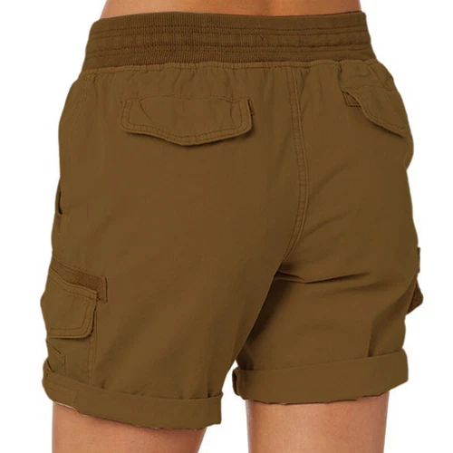 Women Shorts Casual Cargo Short Ladies Home Plus Size Summer Pants Elastic Loose - Picture 17 of 48