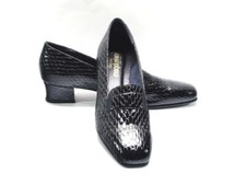 California Magdesians Black Women's Patent Leather Shoes Slip On Low Heels 10N