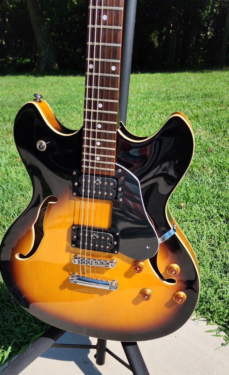 Oscar Schmidt Delta King OE30 Semi Hollow Body Electric Guitar Tobacco