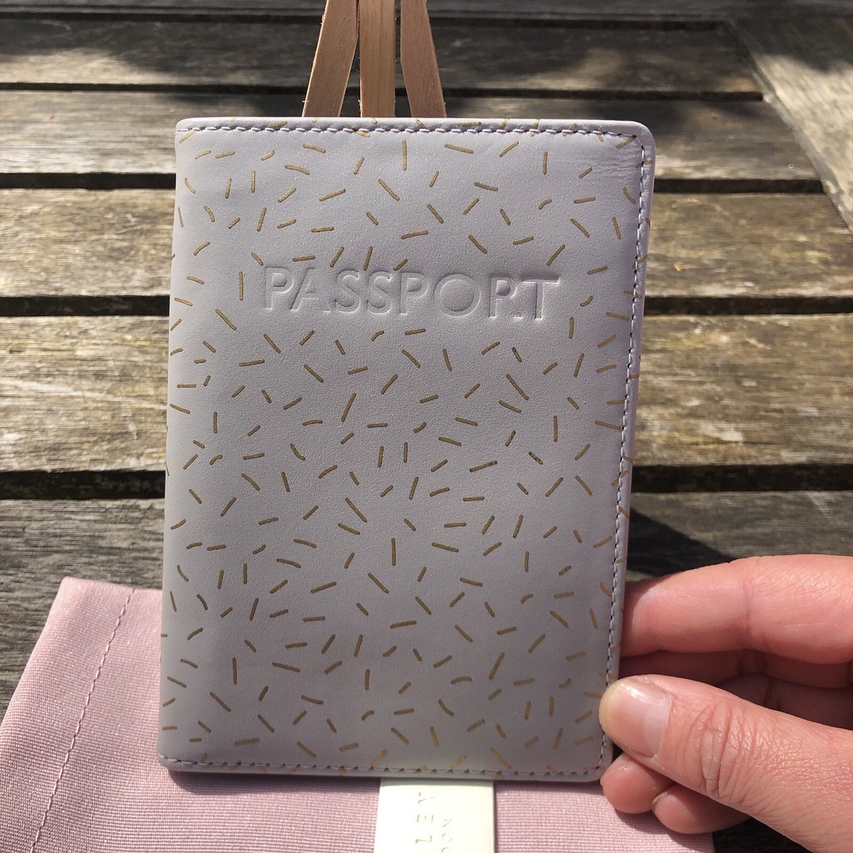 radley leather passport case Grey