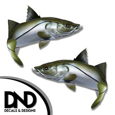 Snook - Fish Decal Fishing Hunting Tackle Box Bumper Sticker "3in SET" F-0690 D 