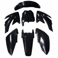 BRAND NEW BLACK BODY PLASTIC KIT HONDA CRF 70 CRF70 Complete 7 pcs Set Fairing