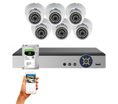 Evertech 8 Channel DVR 2TB 6x 1080p Security Camera Surveillance Complete System