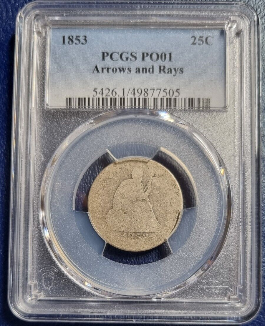 1853 Seated Liberty Quarter 25c PCGS PO1 POOR LOWBALL #82661 | eBay