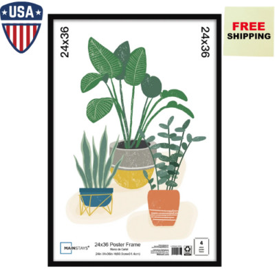 Mainstays 24x36 Basic Black Poster Frame Free Shipping USA