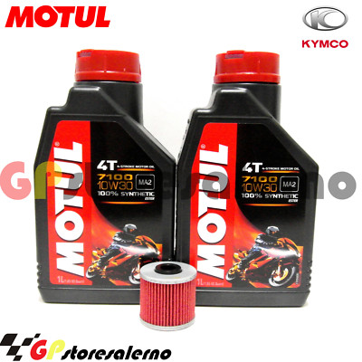 Kit Vidange Huile Motul 5000 + Filtre + Bougie Pour Kymco Downtown 300 (2009-2011)