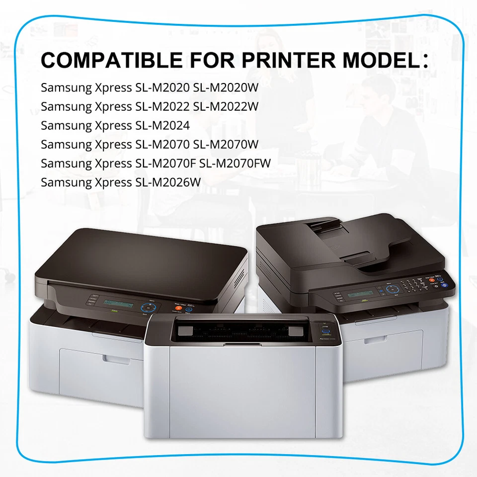 Paquete de 4 cartuchos de tóner MLT-D111S negros para impresora Samsung Xpress M2020W M2070FW Foto 3 de 4