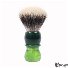 Shaving Brush - Maggard Razors Green Handle 2-Band Badger, Fan Knot , 24mm
