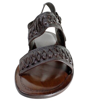 Leather Italian Sandals Mens Brown Genuine Leather Strappy  display picture 2