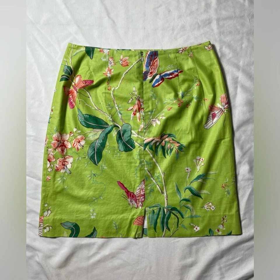 Falda Steven Stolman Estampado Mariposa Floral De Colección Mujer Talla 16 Hecha en EE. UU. Colorida Foto 2 de 4