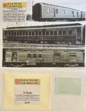 OLD & WEARY CAR SHOPS N DECAL-NYO&W PASS CARS-DULUX-DOES 4 CARS-SEE PKG PHOTO