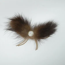 Fur Brooch - Vintage Pin / Badge