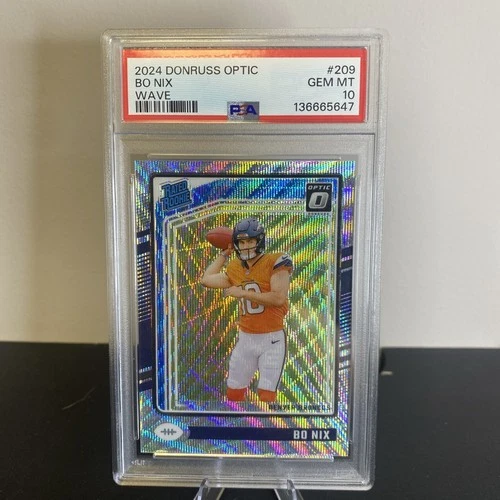 2024 Panini Optic Bo Nix #209 Silver Wave Prizm /300  Broncos!