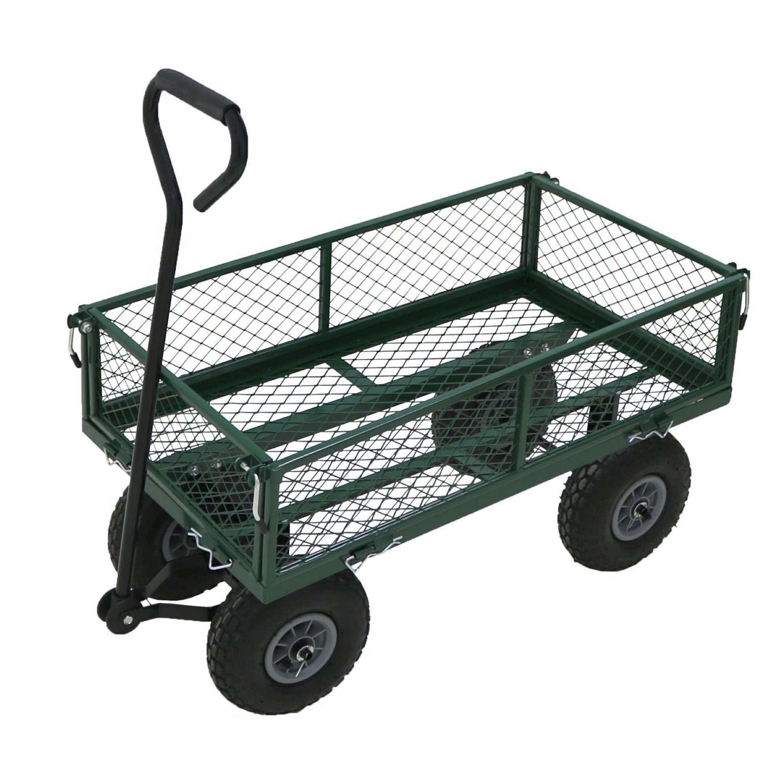 NEW Heavy Duty Metal Green Garden Cart Barrow Utility Trolley - Garden - Home