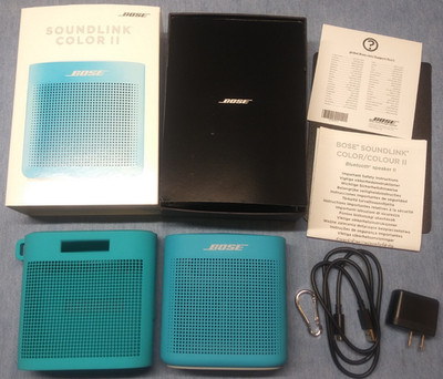 Bose SoundLink Color II Bluetooth Speaker Blue Complete w/ Box & GetGear Case