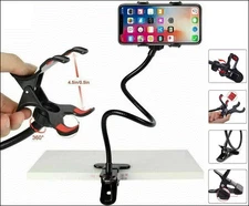 Universal Lazy Mobile Phone Gooseneck Stand Holder Flexible Bed Desk Table Clip