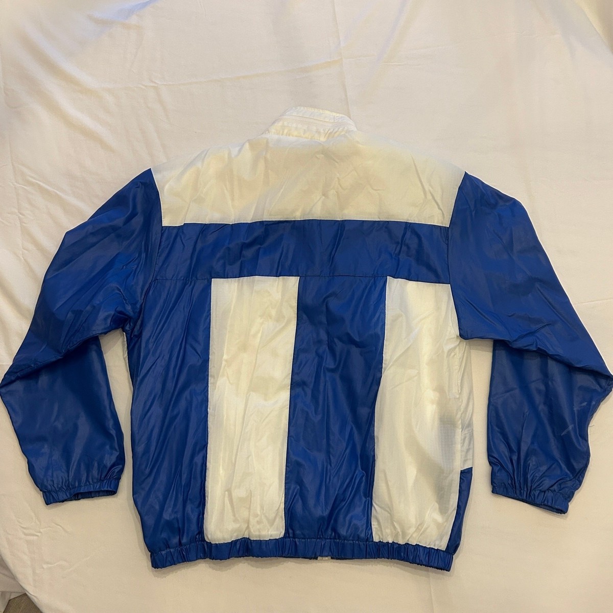 Vintage 90s Passport to Fitness Windbreaker Jacket | XL | Blue & White View 2