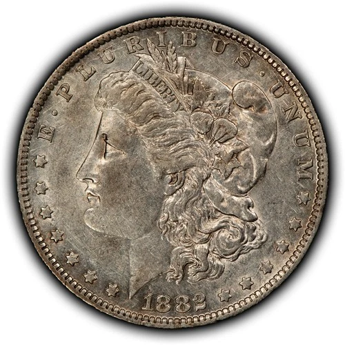 1882-O/S $1 Morgan Silver Dollar - OMM VAM-4 Recessed - AU Key Date - SKU-D6916