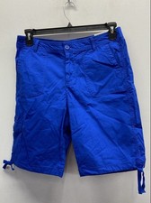 St. John's Bay Women's Blue Bermuda Shorts Cargo Pockets Stretch Sz 10 NWT