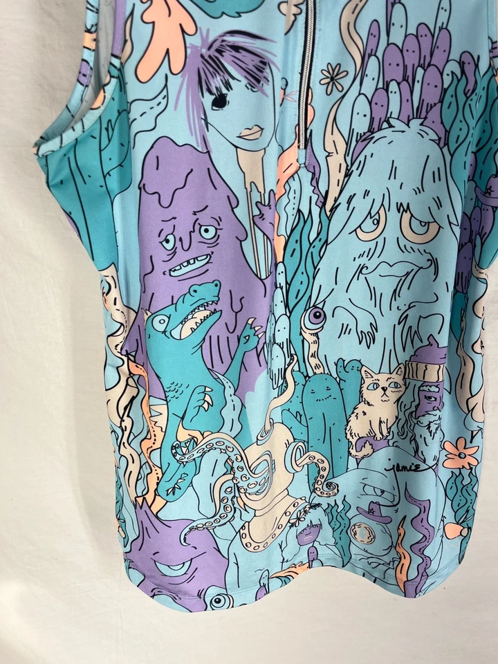 Camisa de golf Jamie Sadock sin mangas para mujer talla M 1/4 cremallera atlética elástica Foto 3 de 4