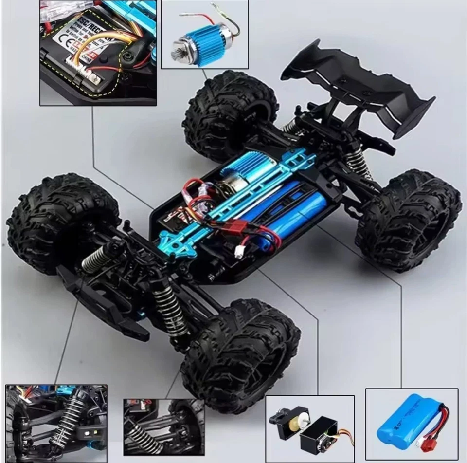 WLtoys 1:16 RC Monster Truck 4WD 50km/h 🚀 Haute Vitesse Télécommandée - Photo 3/4