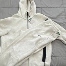Men's white Nike tech Fleece Hoodie  Pants Set Size XL Hooded  free shipping 