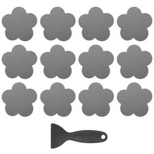 12 Pcs Non Slip Bathtub Stickers with Scraper Anti Slip Flower Gray