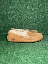 UGG Slippers Womens Size 7 Ansley Shearling Lined Brown Suede Comfort Slip On