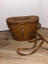 Vintage Brown Leather Binocular Case And Strap Negretti  Zambra London WW2 