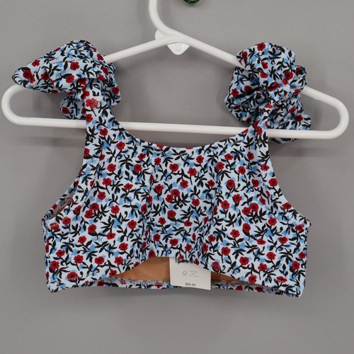 Crewcuts Blumen Puffärmel Bikini Oberteil Mädchen 6 blau Strand Pool Resort Schwimmen Neu mit Etikett - Bild 4 von 15