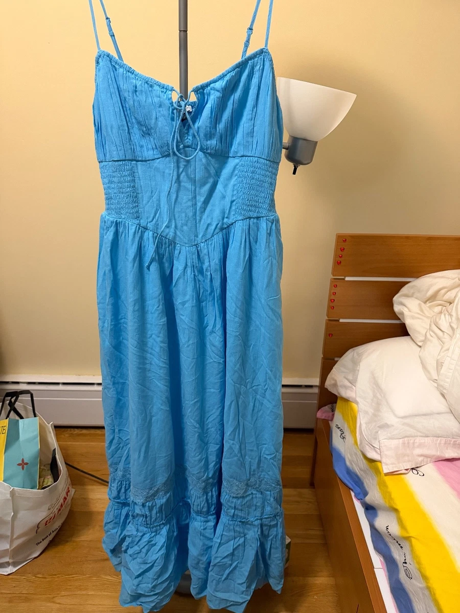 american eagle denim maxi dress AE V-Neck Denim Maxi Dress