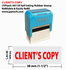 Client's Copy JYP 4911R Self Inking Rubber Stamp Red Ink 