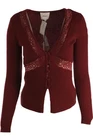REFORMATION BURGUNDY CASHMERE CARDIGAN SMALL