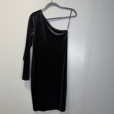 Old Navy Womens Velvet One Shoulder Long Sleeve Mini Dress Black Large