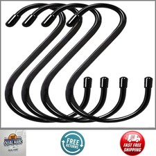 6" S Hooks 4-Pack Heavy Duty Vinyl Coated Steel for Plants Pans Jeans Closet