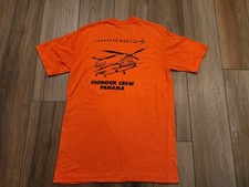 Vintage Lockheed Martin Huey Chinook Panama Orange Pocket T-Shirt Size L