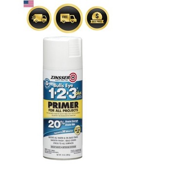 Primer Spray White Interior Exterior Masonry Wood Metal 13oz