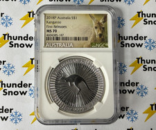 2018 P Austrailia $1 Silver Bullion 1oz Kangaroo 1st Issue NGC MS 70 ⚡️❄️