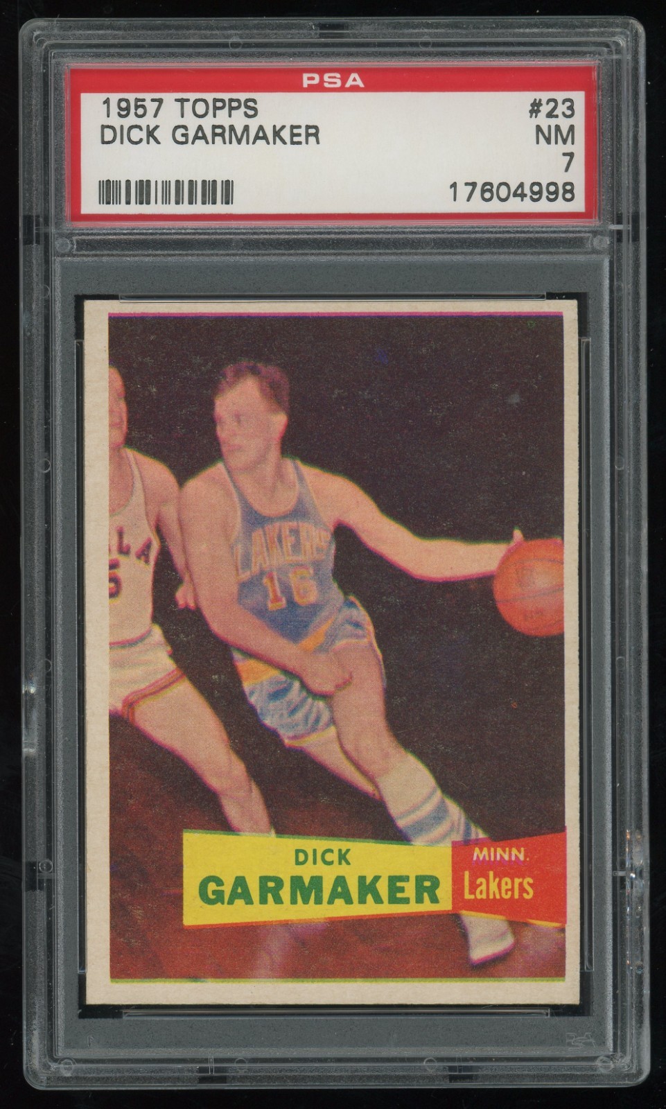 1957-58 Topps Dick Garmaker Rookie #23 PSA 7 - Minneapolis Lakers - RC
