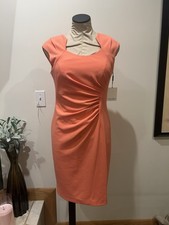 NWT Calvin Klein Coral Knee Length Dress Size 6