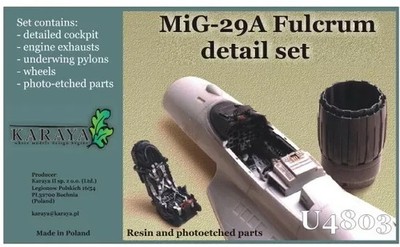 Karaya U4803 MiG-29A detail set 1/48 resin kit