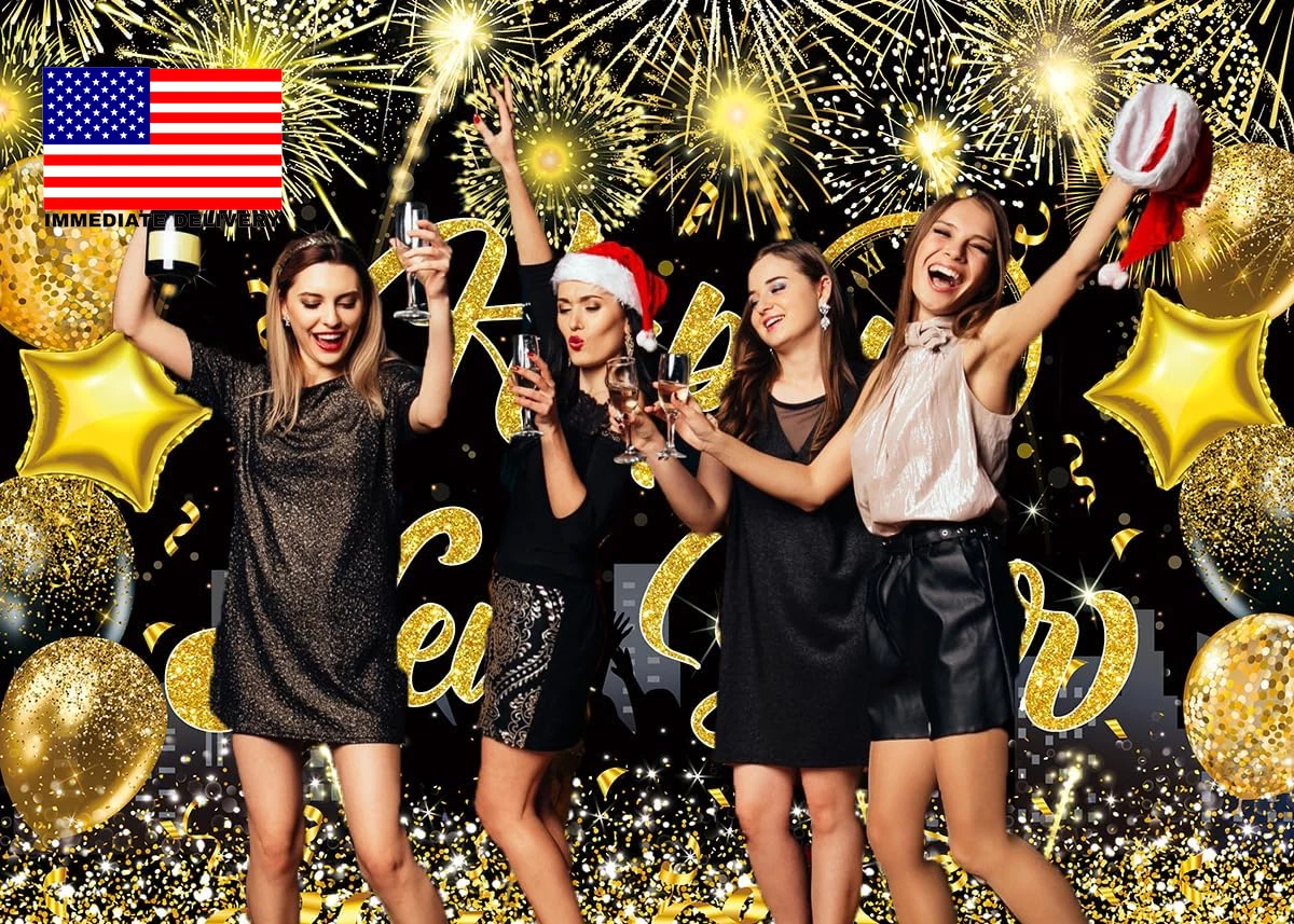 Happy New Year 2026 Backdrop, Countdown Photography