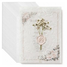 50 Pack Bulk PreFolded Translucent Vellum Jackets For 5x7 Invitations