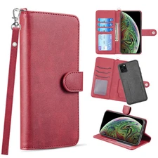 GSA Flip Wallet Detachable Case For iPhone 11 Pro Max (6.5") - Red