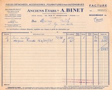 PIECES DETACHEES ACCESSOIRES FOURNITURES POUR AUTOMOBILES ANCIENS ETS A BINE