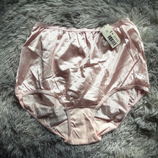 Shiny Nylon Cotillion Granny Panties Size 6 Light Pink NWT Cotton Gusset