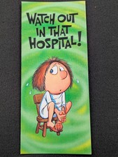 Funny Vintage Envelope Size Get Well Soon Card 9-1/4" x 4" Made In USA Unused