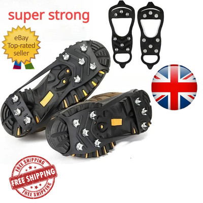 8 Zähne Eis Greifer Spikes Überschuhe Winter Anti Rutsch Schnee Steigeisen