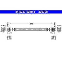 Bremsschlauch ATE 24.5247-0280.3 FüR Opel Agila