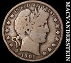 1901 Silver Barber Half Dollar - Scarce  Better Date  No Reserve  #K1364